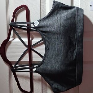 GAIAM Charcoal Heather Shine Bra Size XL NWT